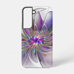 Funda Para Samsung Galaxy S22 Flor de arte fractal enérgica y colorida