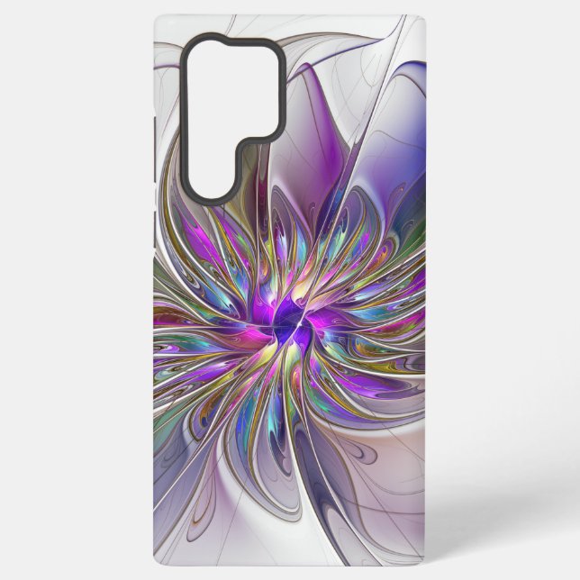 Funda Para Samsung Galaxy Flor de arte fractal enérgica y colorida (Reverso )