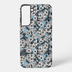 Funda Para Samsung Galaxy S22+ Flor de cerezo en blanco y azul