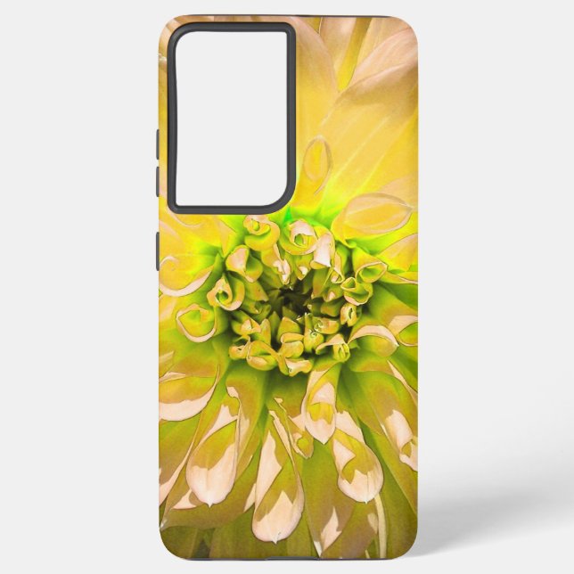 Funda Para Samsung Galaxy Flor de Dahlia amarilla (Reverso )