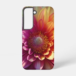 Funda Para Samsung Galaxy S22 Flor de Dalia Rosa Roja Naranja Amarilla Purpura