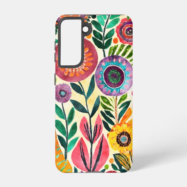Funda Para Samsung Galaxy Flor hippie divertida (Reverso )