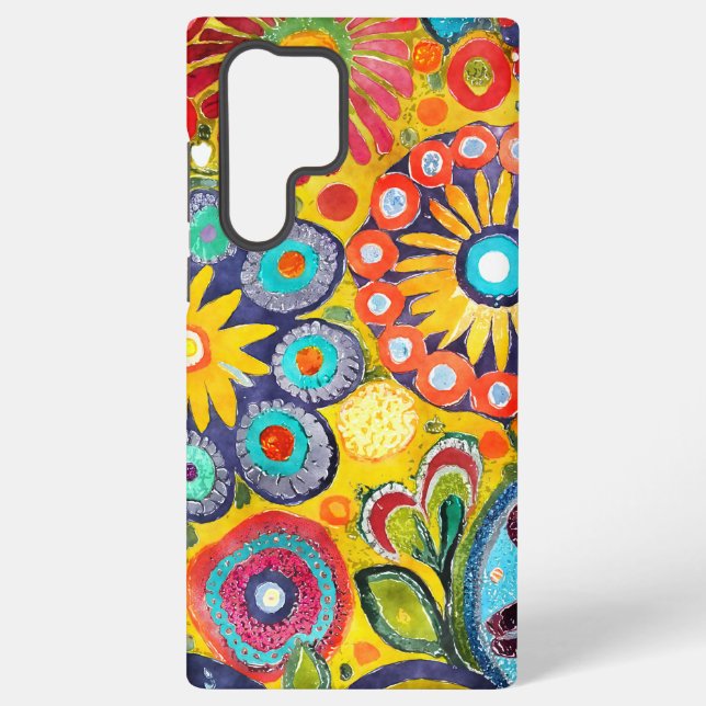 Funda Para Samsung Galaxy Flor hippie divertida (Reverso )