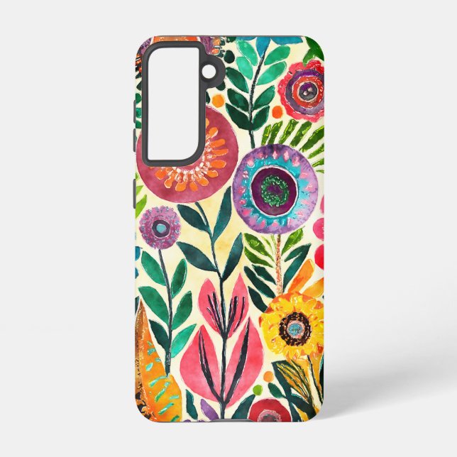 Funda Para Samsung Galaxy Flor hippie divertida (Reverso )