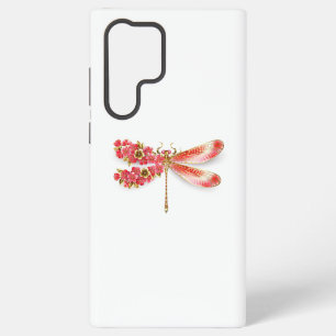 Funda Para Samsung Galaxy S22 Ultra Flor libélula con sakura de joyas