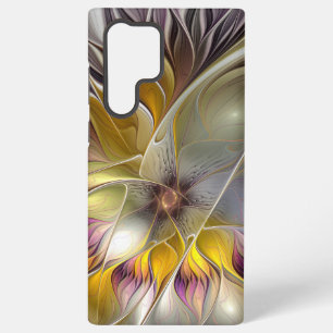 Funda Para Samsung Galaxy S22 Ultra Flor moderna fractal de fantasía colorida abstract