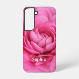 Funda Para Samsung Galaxy S22 Flor rosa de cierre personalizada