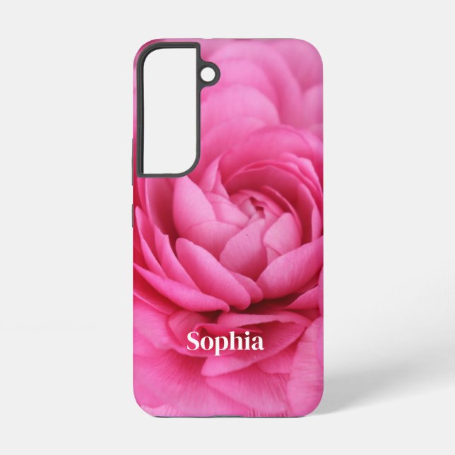 Funda Para Samsung Galaxy Flor rosa de cierre personalizada (Reverso )