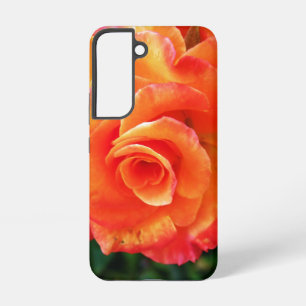 Funda Para Samsung Galaxy S22 flor rosa naranja