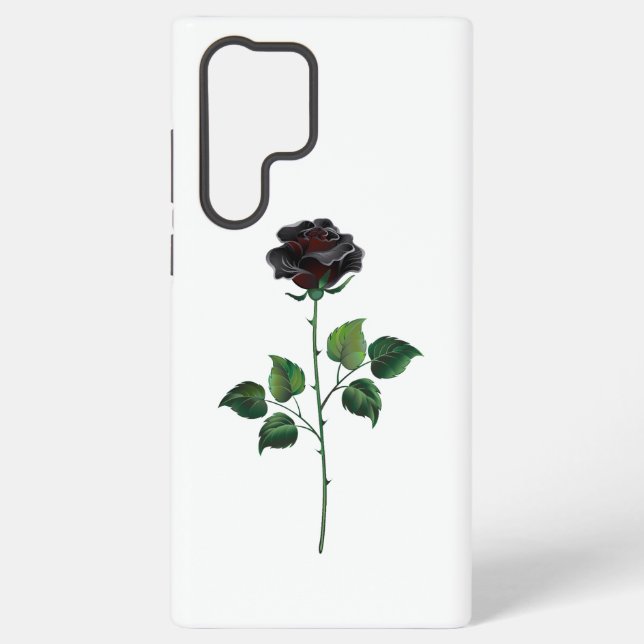 Funda Para Samsung Galaxy Flor rosa negra (Reverso )