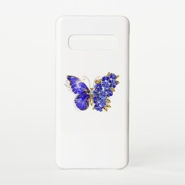 Funda Para Samsung Galaxy Flor Sapphire Mariposa (Reverso)