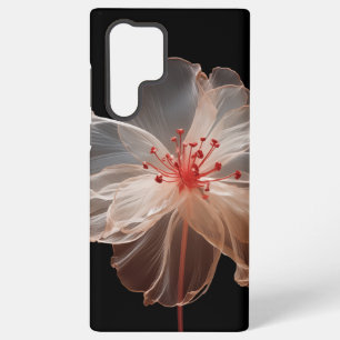 Funda Para Samsung Galaxy S22 Ultra Flor translúcida elegante sobre negro
