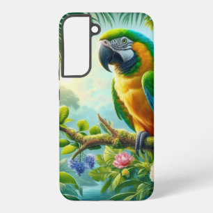Funda Para Samsung Galaxy S22+ Flor tropical de macao verde