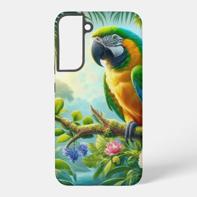 Funda Para Samsung Galaxy Flor tropical de macao verde (Reverso )