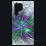 Funda Para Samsung Galaxy S22 Ultra Flor verde morada Moderna Resumen arte fractal<br><div class="desc">Una flor mágica de fantasía para ti. Diseño único para tu Samsung Galaxy S22 Ultra funda y más.</div>