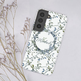 Funda Para Samsung Galaxy S22 Ultra Flor verde sage plateada