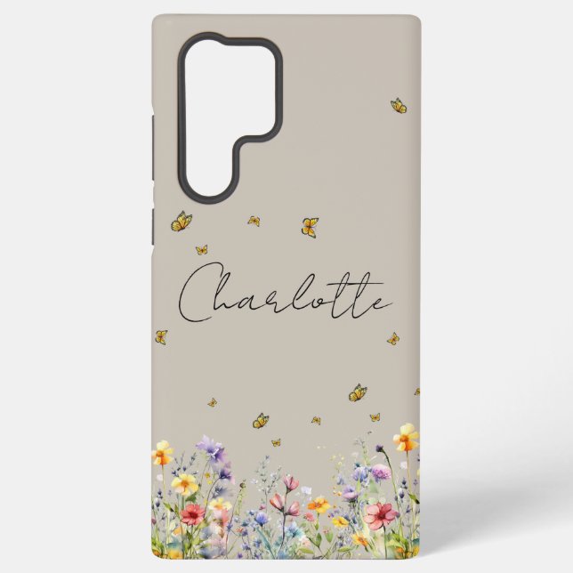 Funda Para Samsung Galaxy Flor y mariposa coloridas (Reverso )