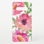 Funda Para Samsung Galaxy S10  Flora acuarela rosa bonito<br><div class="desc">Bonito y feminista,  esta coloración floral de una acuarela rosa vibrante se caracteriza por un trío de flores rosadas profundas con ramas que le dan un toque de verde. Le da un toque de moda a su smartphone.</div>