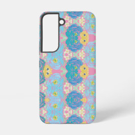 Funda Para Samsung Galaxy S22 Floral Acuarela Azul y Amarillo