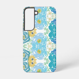 Funda Para Samsung Galaxy S22 Floral Acuarela Azul y Amarillo
