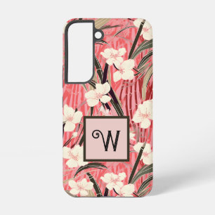 Funda Para Samsung Galaxy S22 Floral Asiático Rosa Melocotón Blanco Chinoiserie 
