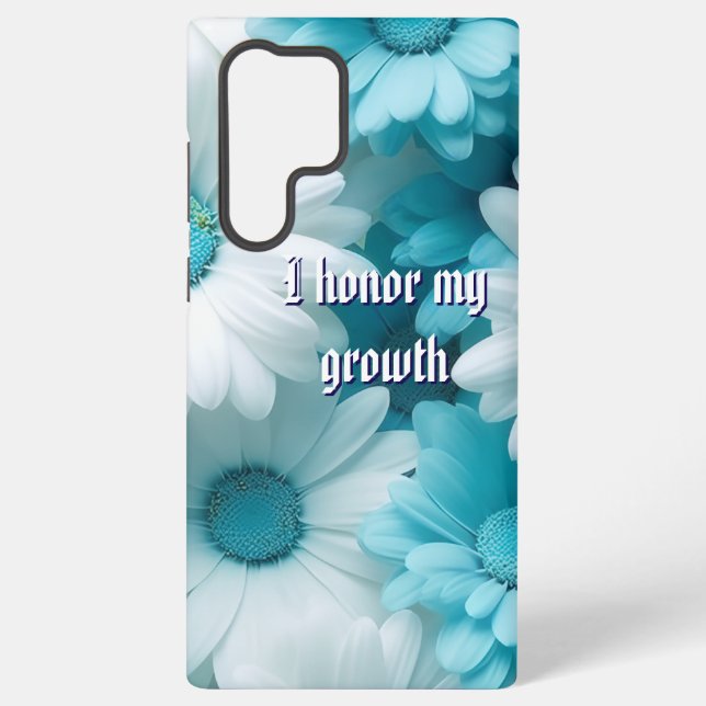Funda Para Samsung Galaxy Floral Azul Moderno  (Reverso )