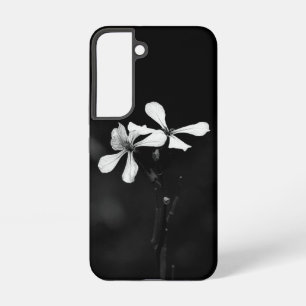Funda Para Samsung Galaxy S22 floral blanca y negra mínima