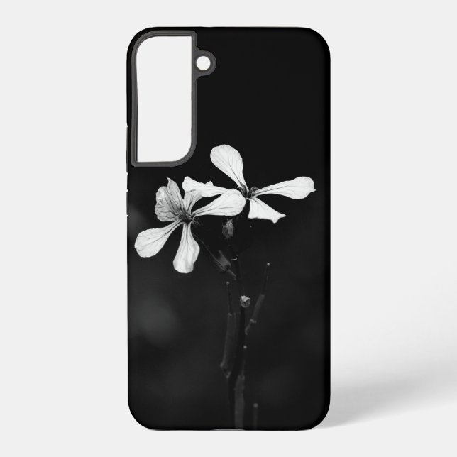 Funda Para Samsung Galaxy floral blanca y negra mínima (Reverso )