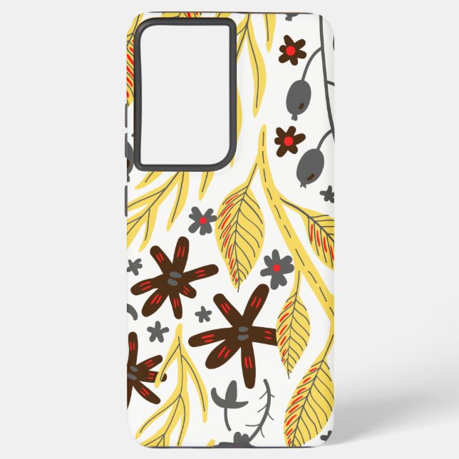 Funda Para Samsung Galaxy Floral de monograma rústico (Reverso )
