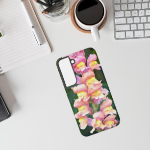 Funda Para Samsung Galaxy S22 Floral de Snapdragon rosa y amarilla