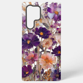 Funda Para Samsung Galaxy S22 Ultra Floral Flor de Campo Púrpura