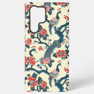 Funda Para Samsung Galaxy S22 Ultra Floral Oriental Peacock Japanés