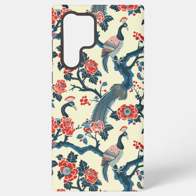 Funda Para Samsung Galaxy Floral Oriental Peacock Japanés (Reverso )