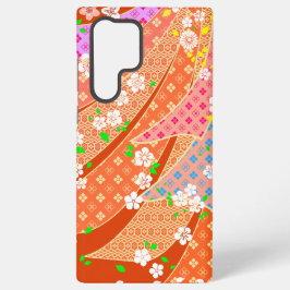 Funda Para Samsung Galaxy S22 Ultra Floral Ribbon Kimono Pattern