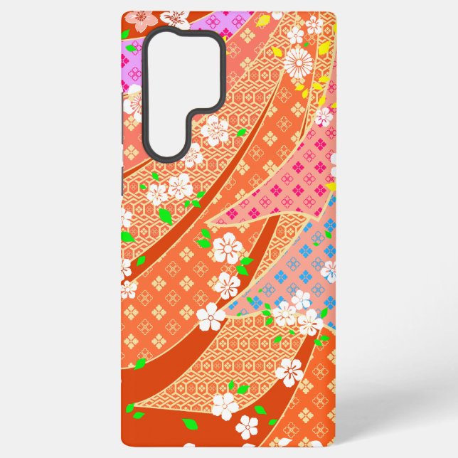 Funda Para Samsung Galaxy Floral Ribbon Kimono Pattern (Reverso )