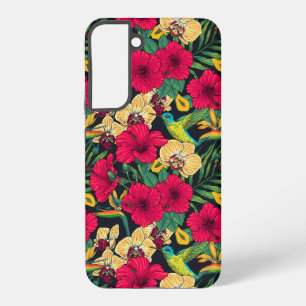 Funda Para Samsung Galaxy S22+ Florales Tropicales y Colibrí - Botanica de Verano