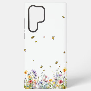 Funda Para Samsung Galaxy S22 Ultra Florecilla silvestre de acuarela colorida con mari