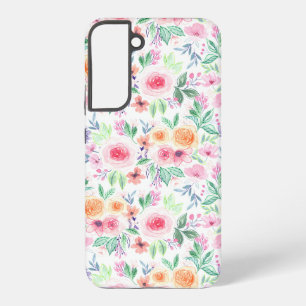 Funda Para Samsung Galaxy S22+ Flores acuarelas y hojas
