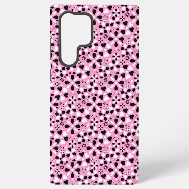 Funda Para Samsung Galaxy Flores blancas negras lindas (Reverso )