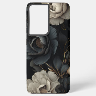 Funda Para Samsung Galaxy S21+ Flores de blanco y negro