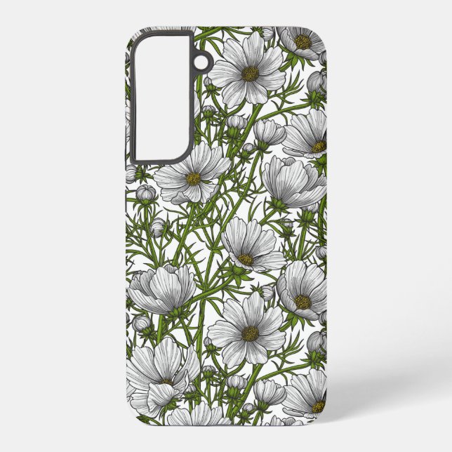 Funda Para Samsung Galaxy Flores de cosmos blancas (Reverso )