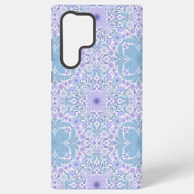 Funda Para Samsung Galaxy Flores de jardín retro en azul y violeta (Reverso )