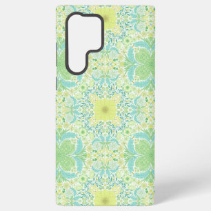 Funda Para Samsung Galaxy S22 Ultra Flores de jardín retro en verde y amarillo