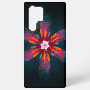 Funda Para Samsung Galaxy S22 Ultra Flores de Mandala Floral Naranja Rojo Azul Abstrac