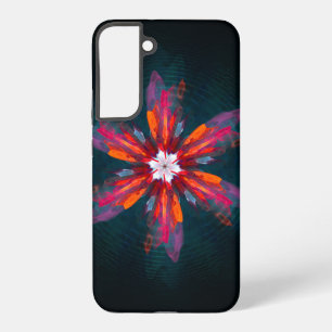 Funda Para Samsung Galaxy S22+ Flores de Mandala Floral Naranja Rojo Azul Abstrac