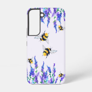 Funda Para Samsung Galaxy S22 Flores de primavera y abejas volando
