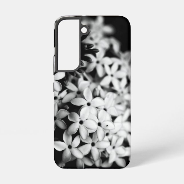 Funda Para Samsung Galaxy flores en blanco y negro (Reverso )
