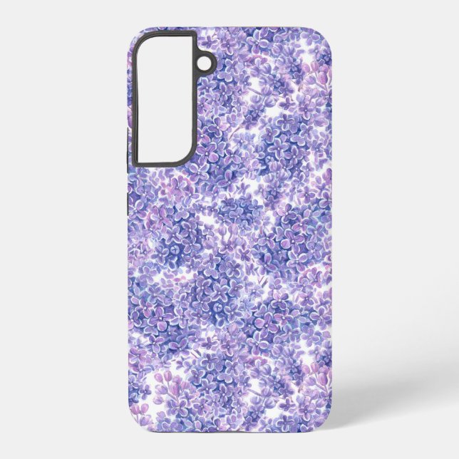 Funda Para Samsung Galaxy Flores lilac violeta de acuarela (Reverso )