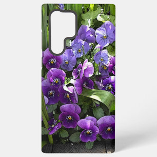 Funda Para Samsung Galaxy S22 Ultra Flores Moradas del Jardín