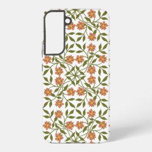 Funda Para Samsung Galaxy S22+ Flores Naranjas, Patrón Floral, Verdor, Boho